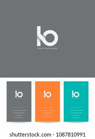 Letters L & O logo, icon with business card vector template.