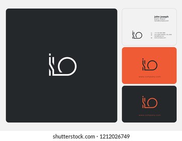 Letters I L O logo icon with business card vector template.