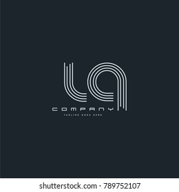 Letters L & Q joint logo icon. Stroke letter vector element.
