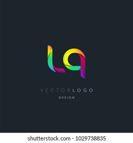 Letters L Q, L & Q logo, multi colour letters icon vector template.

