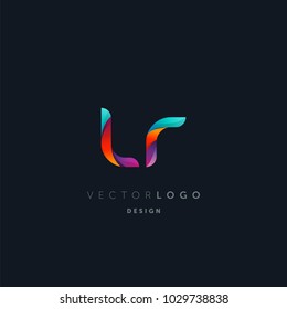 Letters L R, L & R logo, multi colour letters icon vector template.

