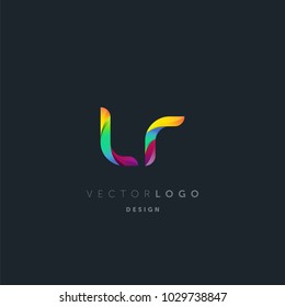 Letters L R, L & R logo, multi colour letters icon vector template.

