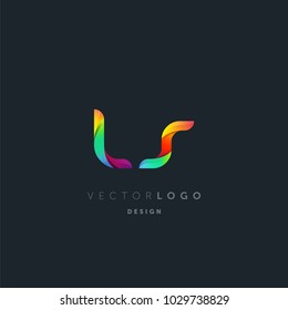 Letters L S, L & S logo, multi colour letters icon vector template.

