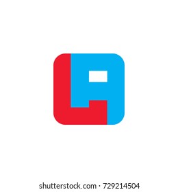 letters l a square shape logo vector