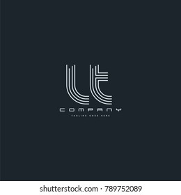 Letters L & T joint logo icon. Stroke letter vector element.
