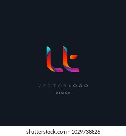 Letters L T, L & T logo, multi colour letters icon vector template.

