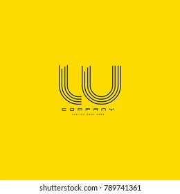 Letters L & U joint logo icon. Stroke letter vector element.
