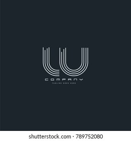 Letters L & U joint logo icon. Stroke letter vector element.
