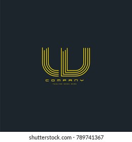 Letters L & V joint logo icon. Stroke letter vector element.