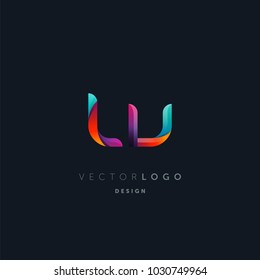 Letters L V logo, multi colour letters icon vector template.