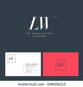 Letters L W, L & W joint logo icon with business card vector template.
