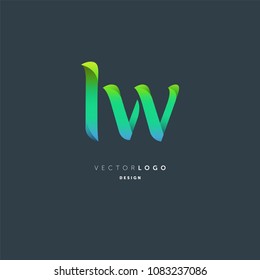 Letters L W joint logo icon vector element.
