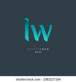 Letters L W joint logo icon vector element.
