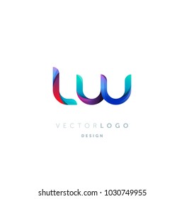 Letters L W logo, multi colour letters icon vector template.