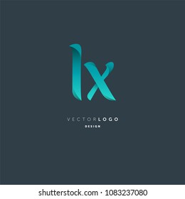 Letters L X joint logo icon vector element.

