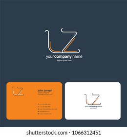 Letters L Z, L & Z joint logo icon with business card vector template.
