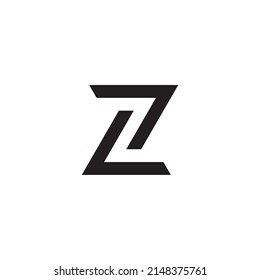 
Letters L and Z outline simple symbol logo vector