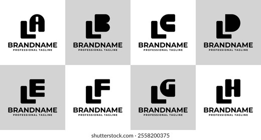 Letters LA LB LC LD LE LF LG LH Logo, for LA AL LB BL LC CL LD DL LE EL LF FL LG GL LH HL Initials