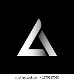 Letters LA or A or LI logo monogram, combination two letters L and A or L and I initials, minimal style LA or LI identity mark emblem black and white triangle design