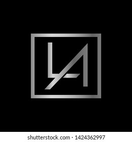 Letters LA logo design. Vector.