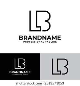 Letras LB e BL Monogram Logo, feitas em monolinha para as iniciais LB ou BL