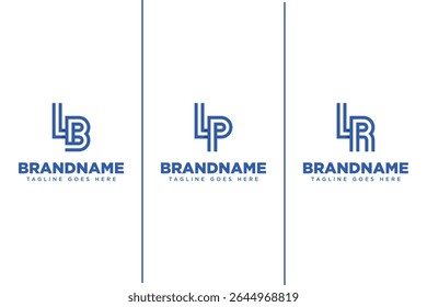 Letras LB LP LR Monogram Logo Set, para empresas com LB BL LP PL LR RL iniciais