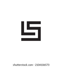 letras L, b y S símbolo simple vector de logotipo