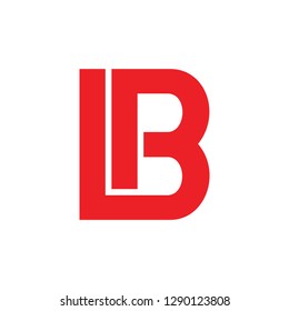 letters lb simple geometric line logo vector