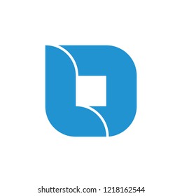 letters ld circle geometric logo vector