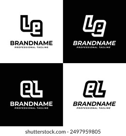 Letters LE and EL Monogram Logo, suitable for any business with LE or EL initials