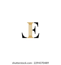 Letters LE and Pillar Logo Theme 002