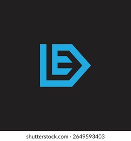 letters led blue simple arrow geometric logo vector 