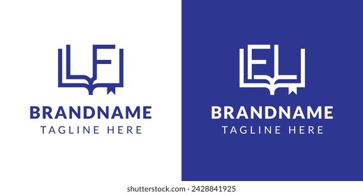 Letters LF and FL Book Logo, suitable for business related to book with FL or LF initials
