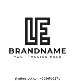 Letters LF or LE Monogram Logo, suitable for any business with LF FL LE or EL initials