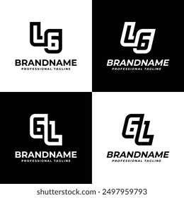 Letras LG y GL Monogram Logo, adecuado para cualquier negocio con iniciales LG o GL