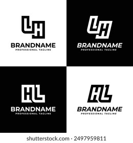 Letters LH and HL Monogram Logo, suitable for any business with LH or HL initials