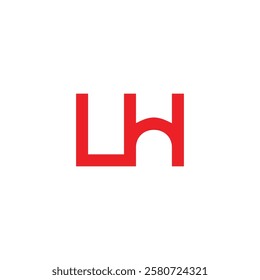letters lh uh simple geometric line logo vector 