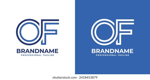 Letters OF Line Monogram Logo, suitable for business with OF or FO initials