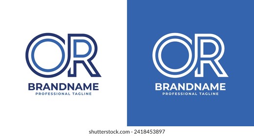 Letters OR Line Monogram Logo, suitable for business with OR or RO initials