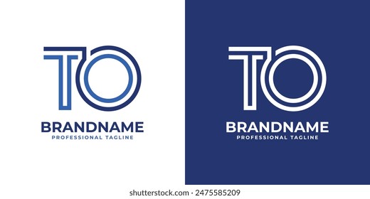 Logotipo de monograma de la línea de las letras TO, conveniente para el negocio con las iniciales TO o OT