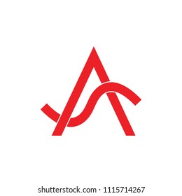 letters as linked arrow design logo vector