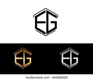 EG letters linked with hexagon shape logo