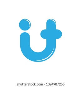 letters it linked water shape logo