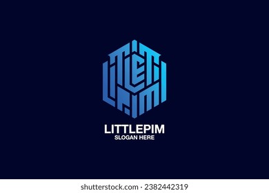 letters little pim vector template logo design
