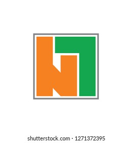 letters ln square geometric logo vector