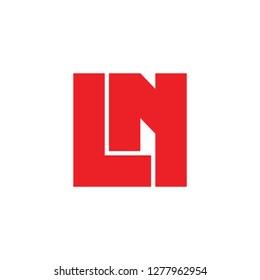letters ln square geometric logo vector