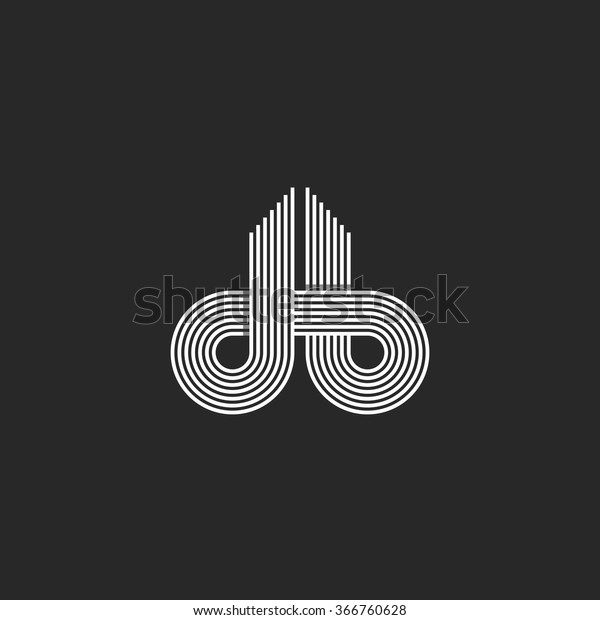 Letters Logo Db Monogram Offset Line Stock Vector (Royalty Free) 366760628