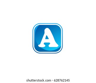 A letters logo design blue colors

