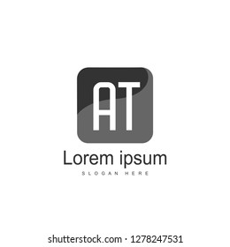 AT Letters Logo Design. Simple and Creative Black Letter Concept Illustration.