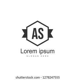 AS Letters Logo Design. Simple and Creative Black Letter Concept Illustration.